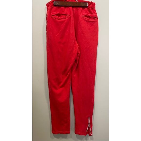 Nas'ii Red Sweats Track Suit Zipper Paint Splatter Streetwear Size Med - Picture 3 of 15
